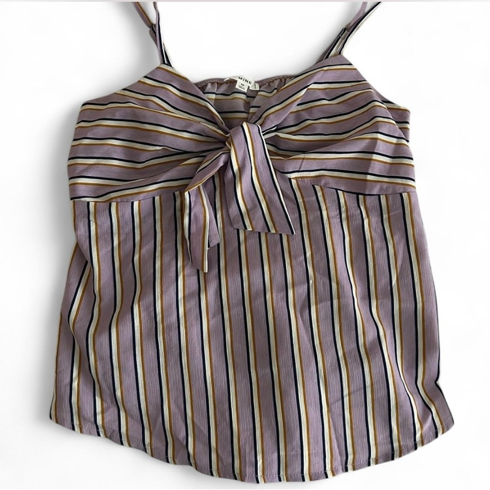 Mine Striped Bow Tie Front Tank Size Medium